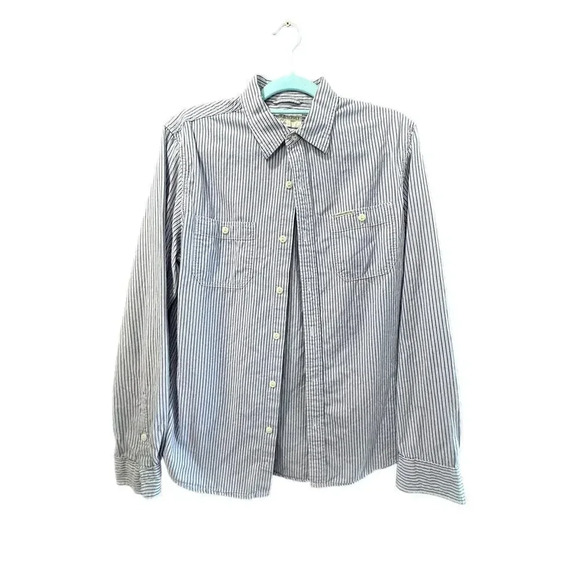 Denim & Supply Ralph Lauren Blue & White Striped Button Front Shirt Size L - Picture 1 of 6
